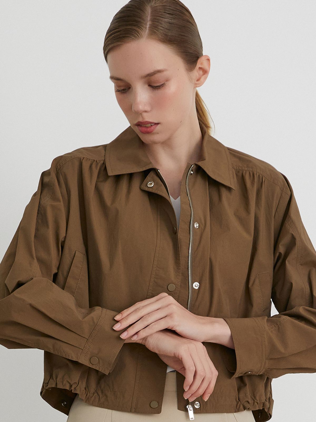 브이엔와이스튜디오(VNYSTUDIO) Drawstring unbalance hem jacket_YA9LSNC