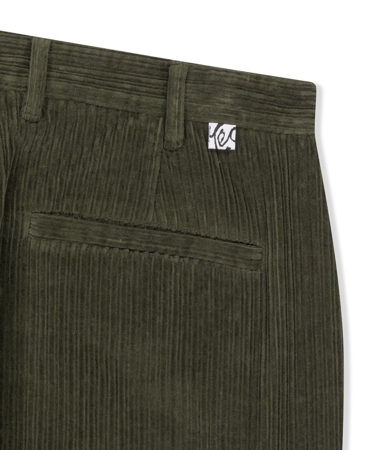 예스아이씨(YESEYESEE) Cord Tucked Pants Olive