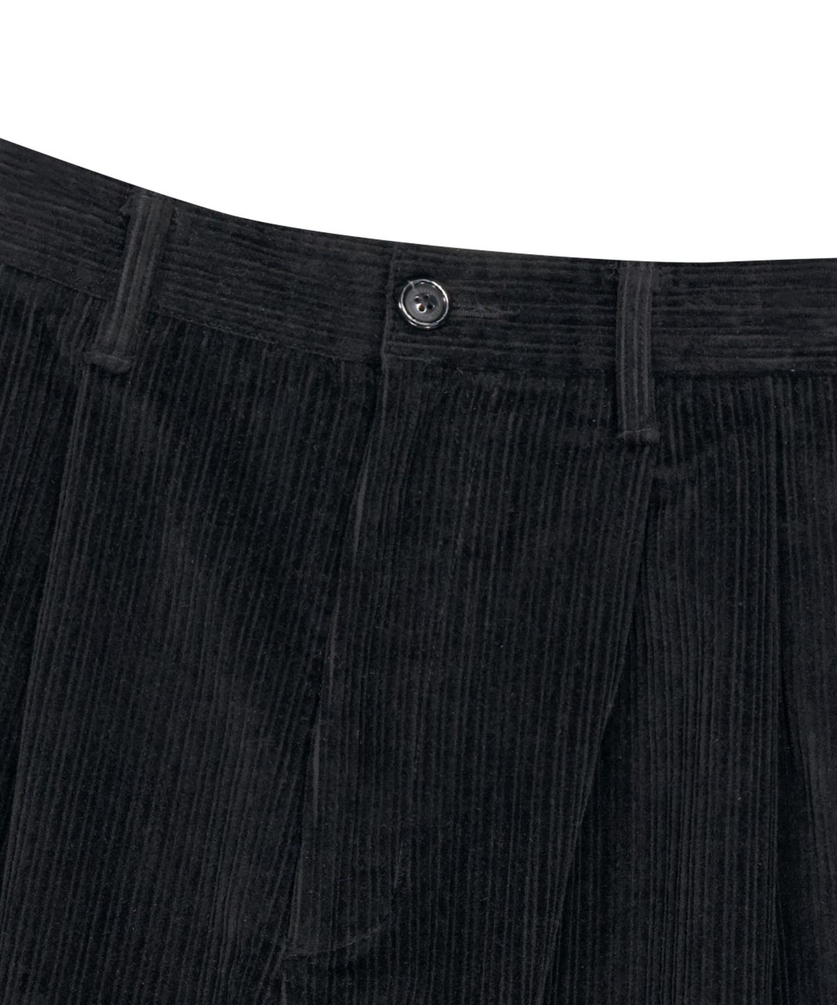 예스아이씨(YESEYESEE) Cord Tucked Pants Black