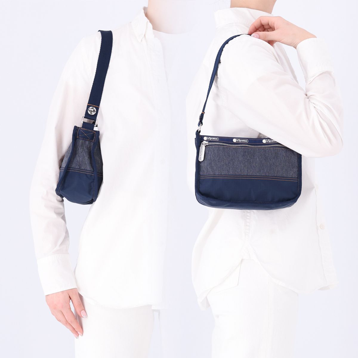 레스포색(LESPORTSAC) 미디움 데님 워시 스몰 집 숄더백 [1513.LA03]
