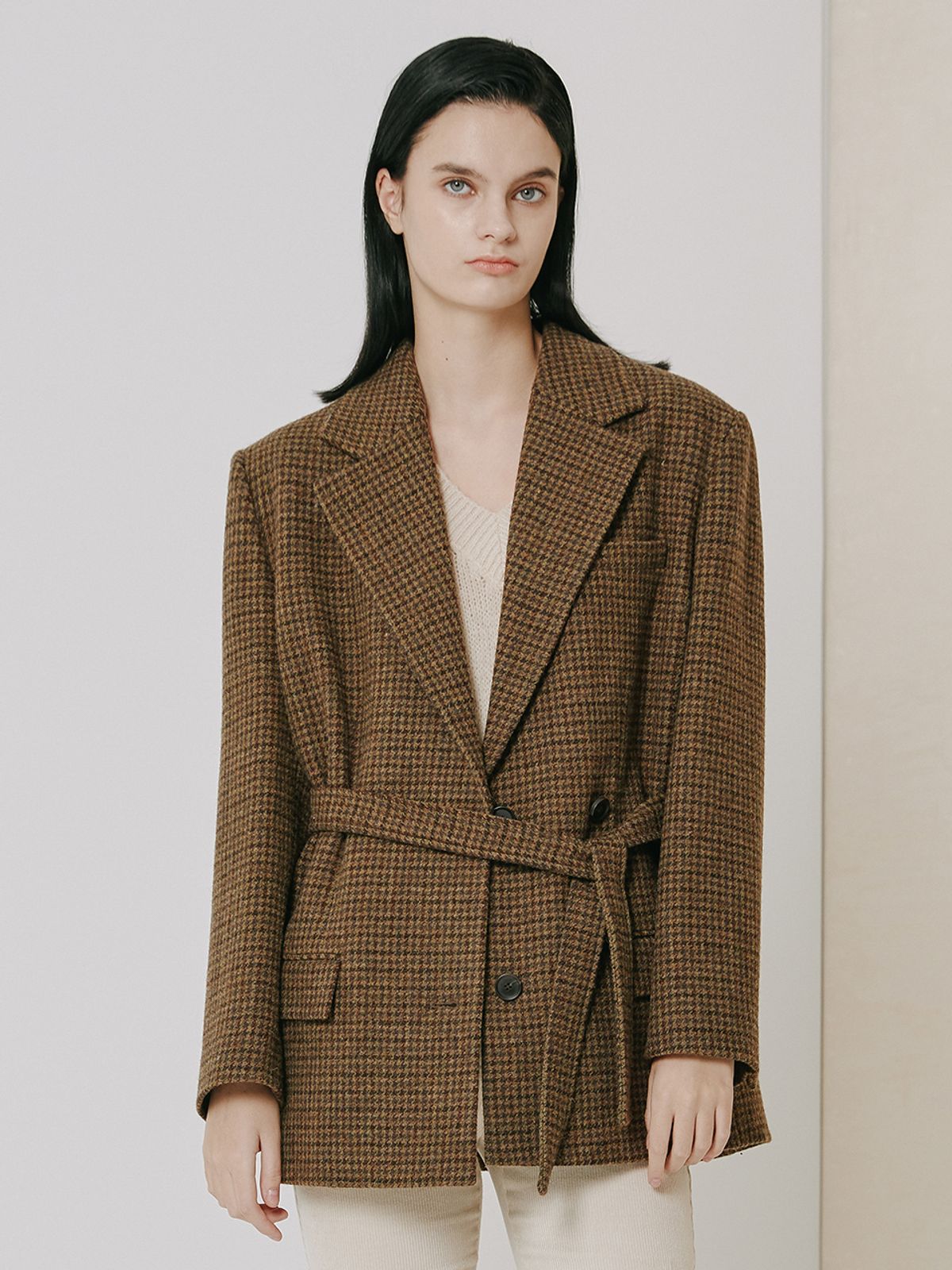 브이엔와이스튜디오(VNYSTUDIO) Two button belted tailored jacket_YZAJKN2