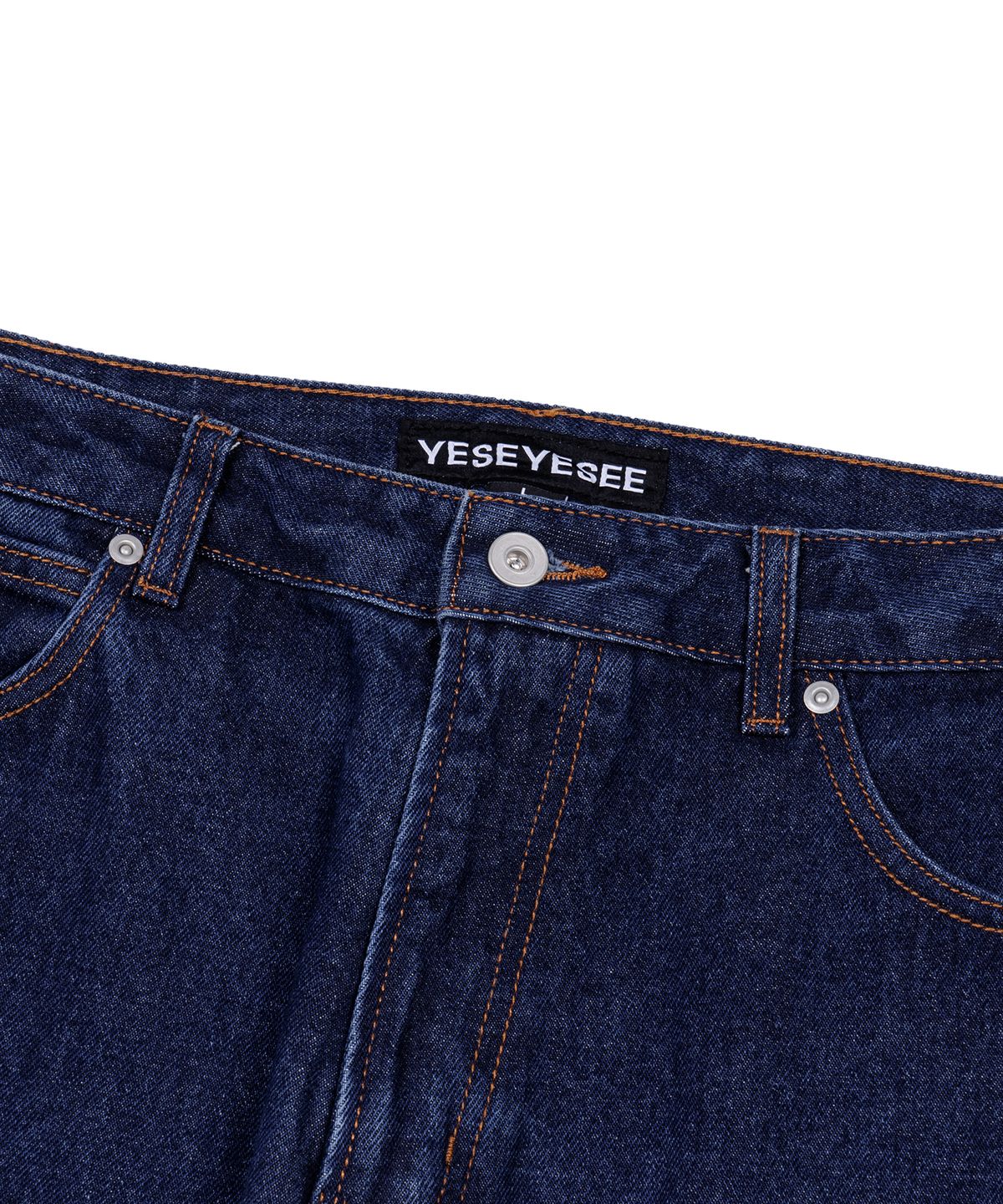 예스아이씨(YESEYESEE) Knit Patched Jeans Indigo
