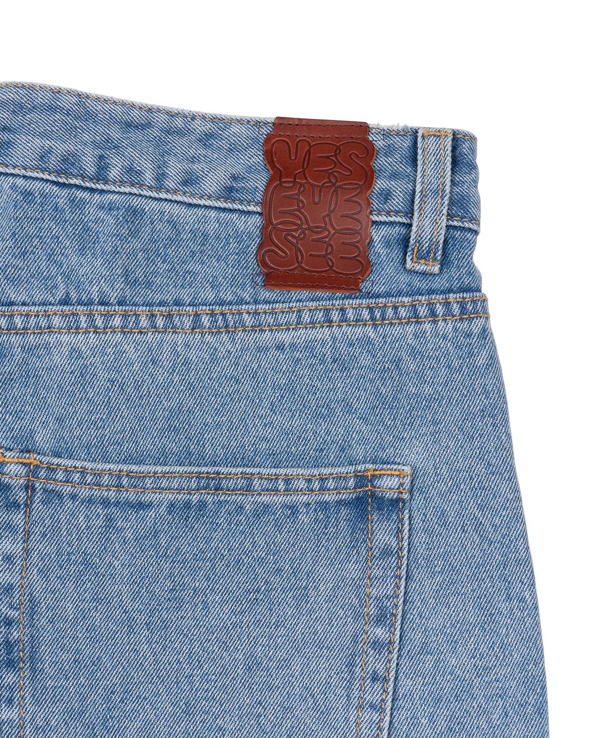 예스아이씨(YESEYESEE) Knit Patched Jeans Light Indigo