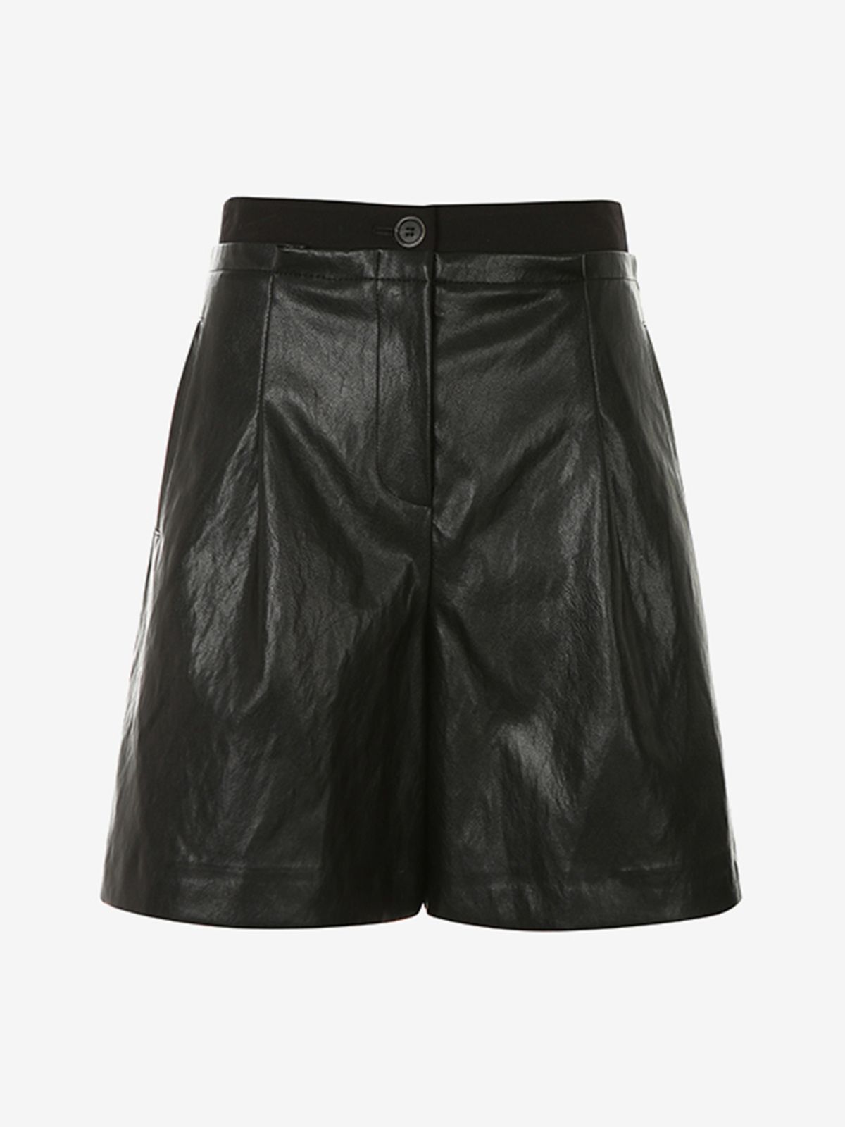 브이엔와이스튜디오(VNYSTUDIO) Vegan leather bermuda pants_YZASPN1