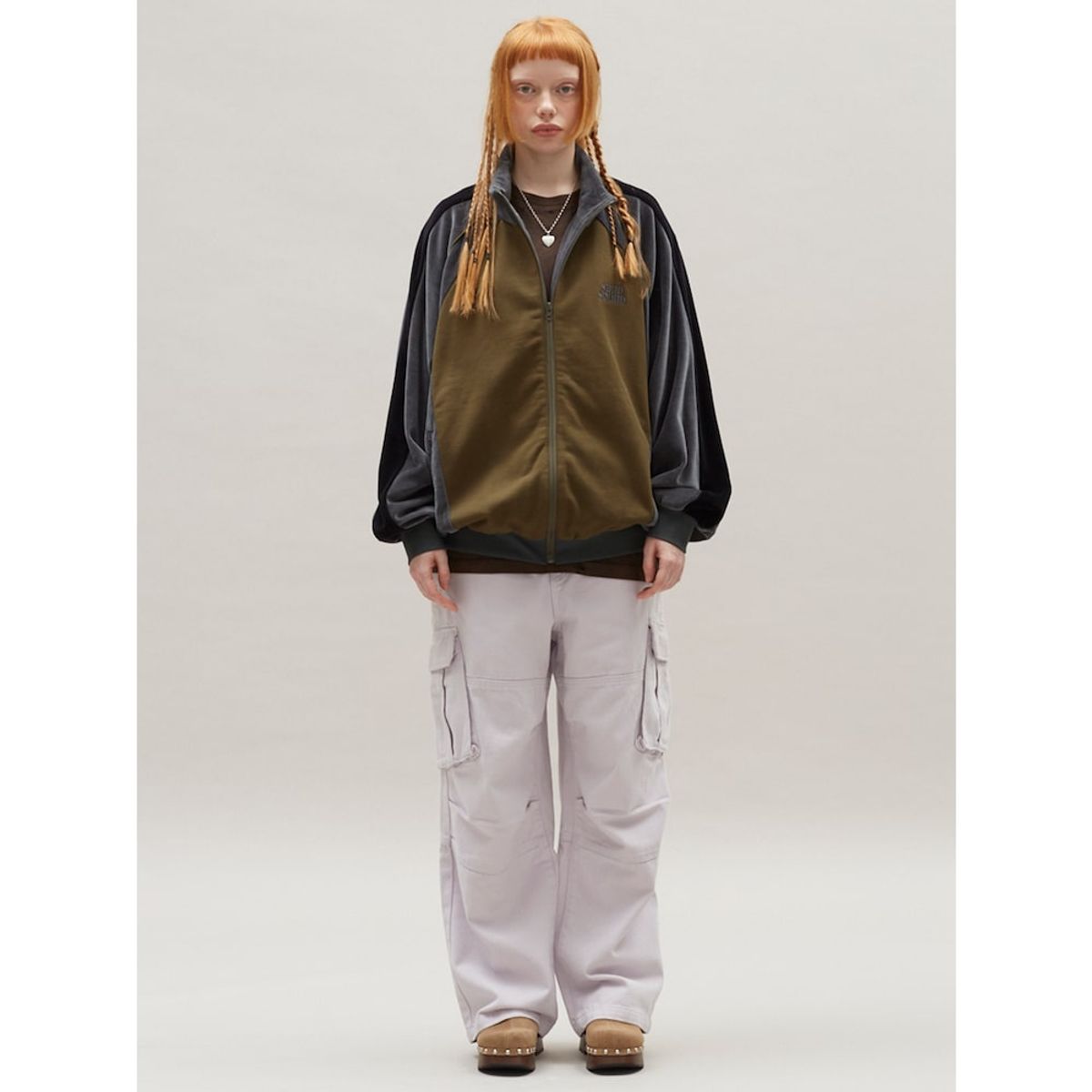 샌드 사운드(SAND SOUND) Velvet Track Jacket  Ash