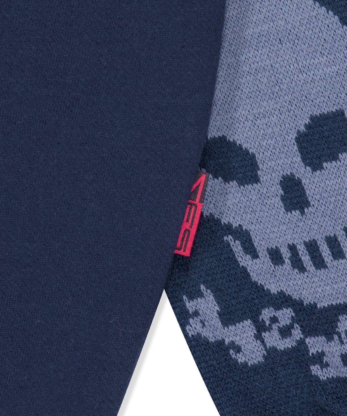 예스아이씨(YESEYESEE) Y.E.S Jacquard Skull Hoodie Navy