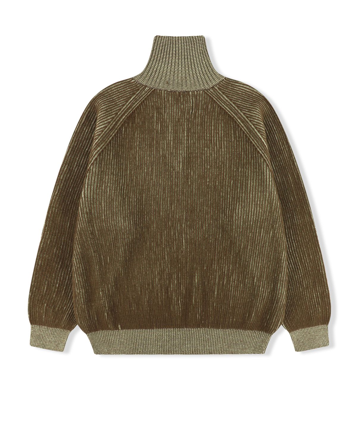 예스아이씨(YESEYESEE) Rib Knit Half Zip up Khaki