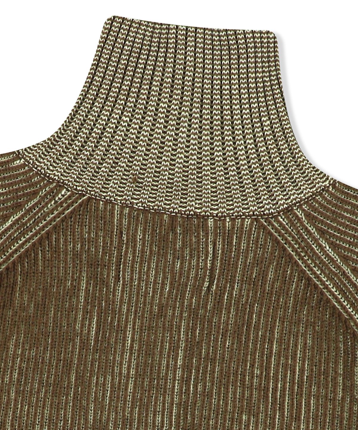 예스아이씨(YESEYESEE) Rib Knit Half Zip up Khaki