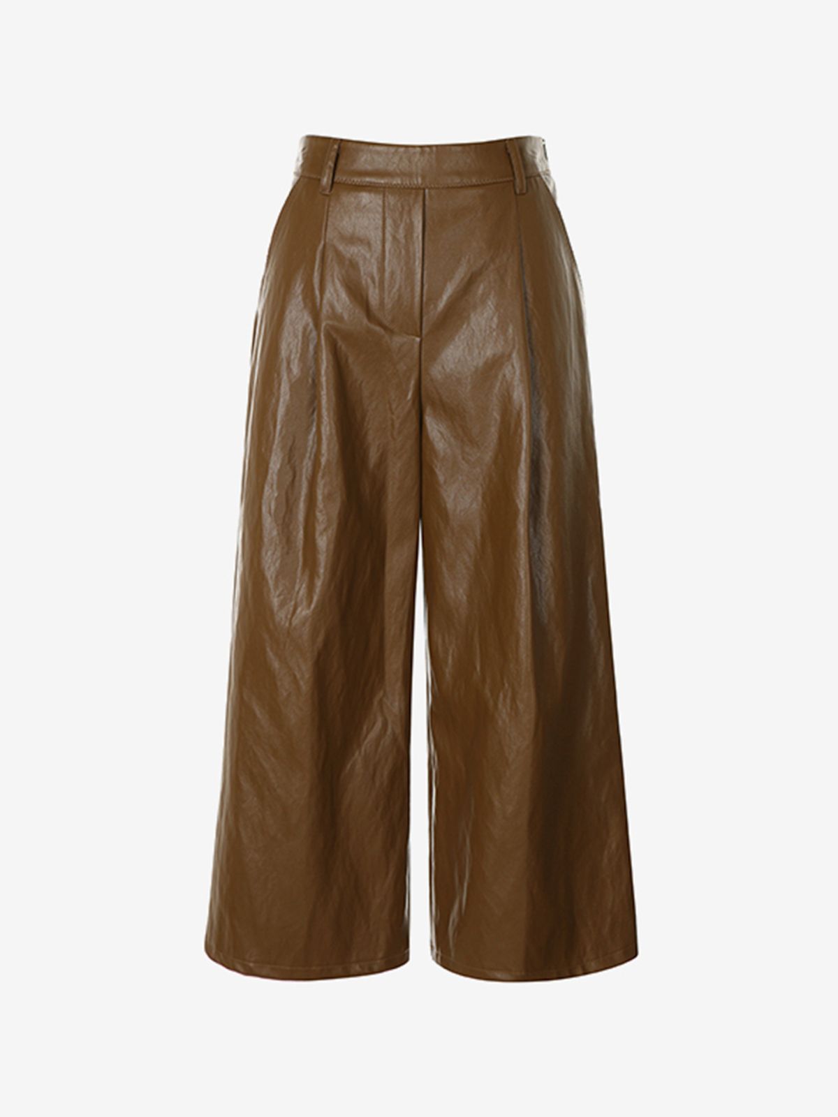 브이엔와이스튜디오(VNYSTUDIO) Vegan leather pleated trousers_YZALPN2