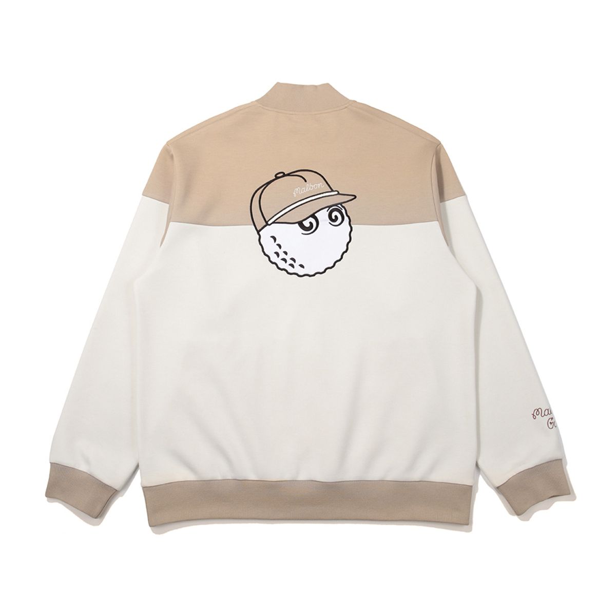 말본 골프(MALBON GOLF) 에어리 배색 집업 맨투맨 BEIGE (MAN)