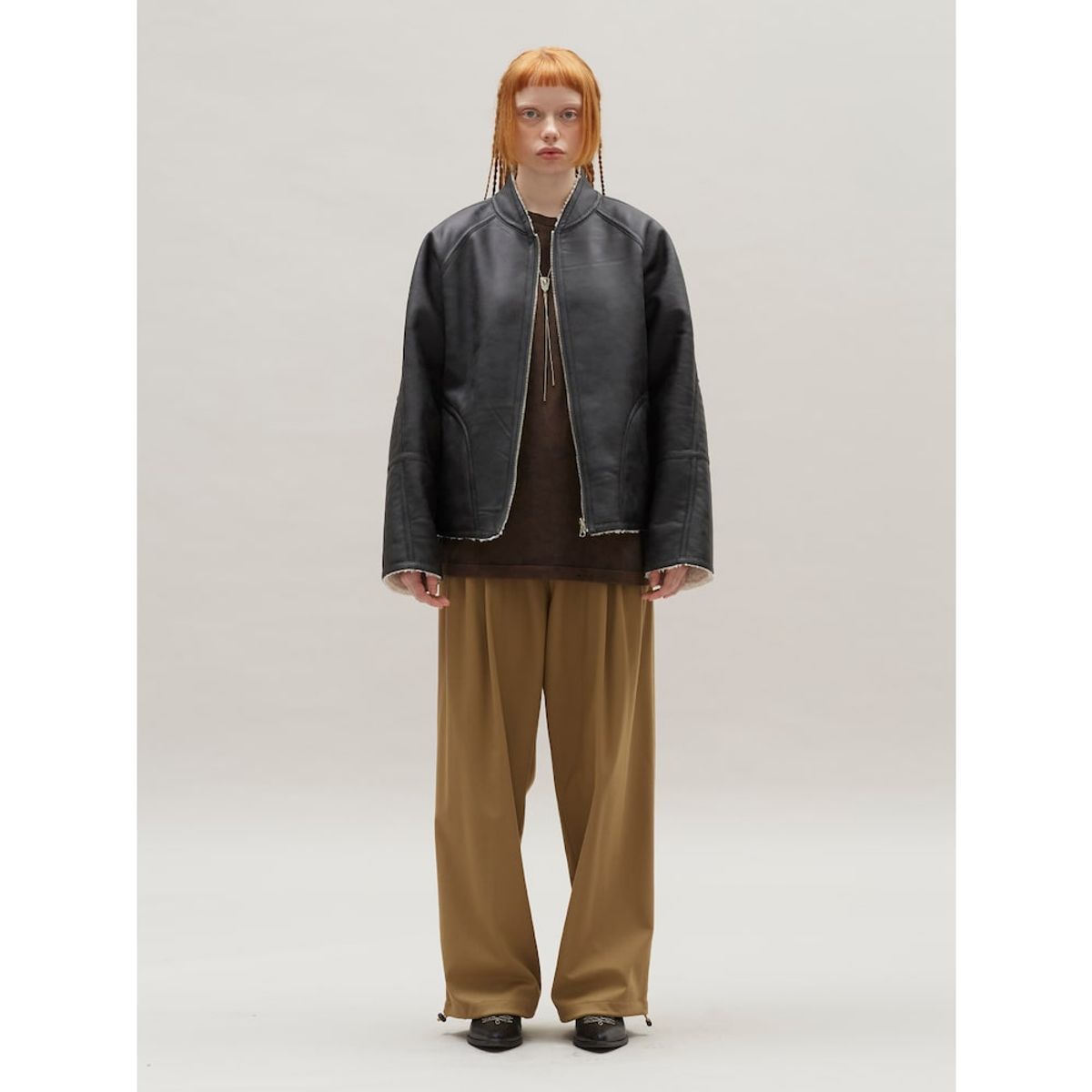 샌드 사운드(SAND SOUND) Suiting Fabric Banding Pants  Yellowish Brown