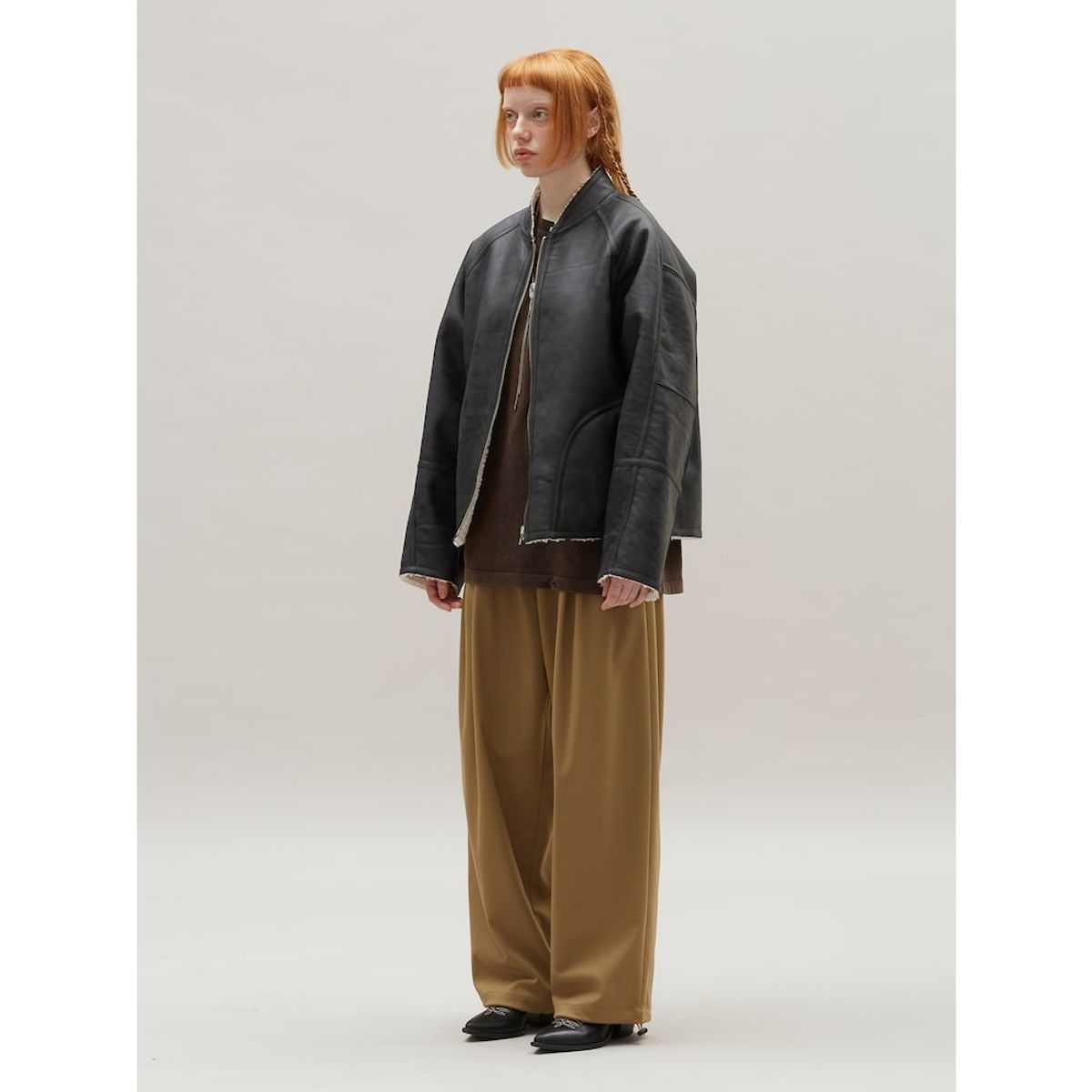 샌드 사운드(SAND SOUND) Suiting Fabric Banding Pants  Yellowish Brown