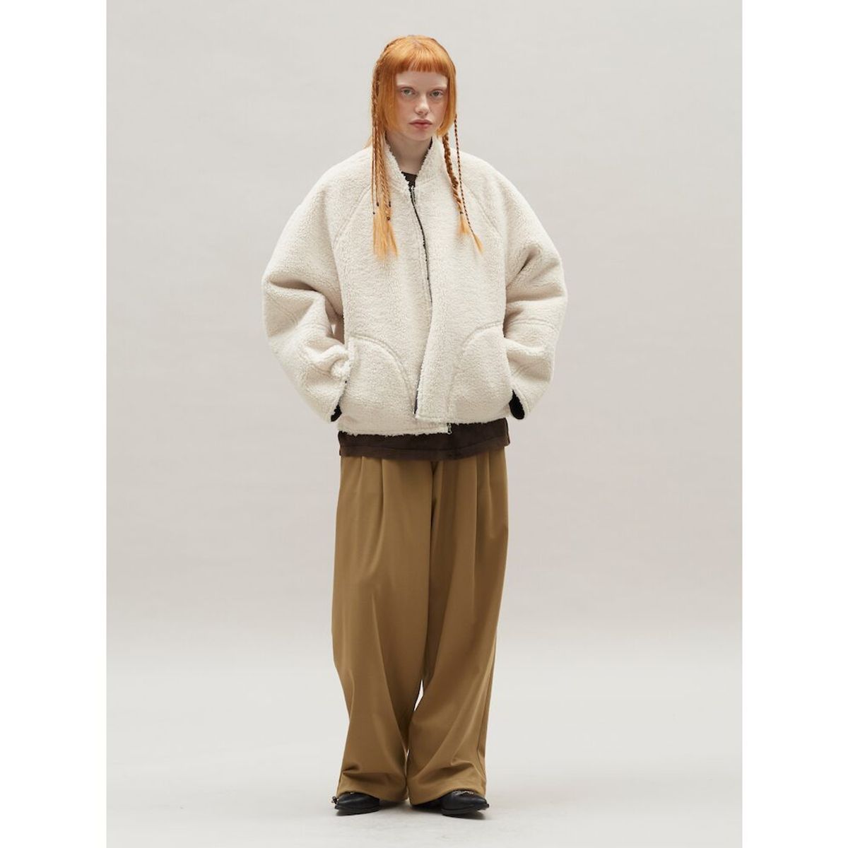 샌드 사운드(SAND SOUND) Suiting Fabric Banding Pants  Yellowish Brown