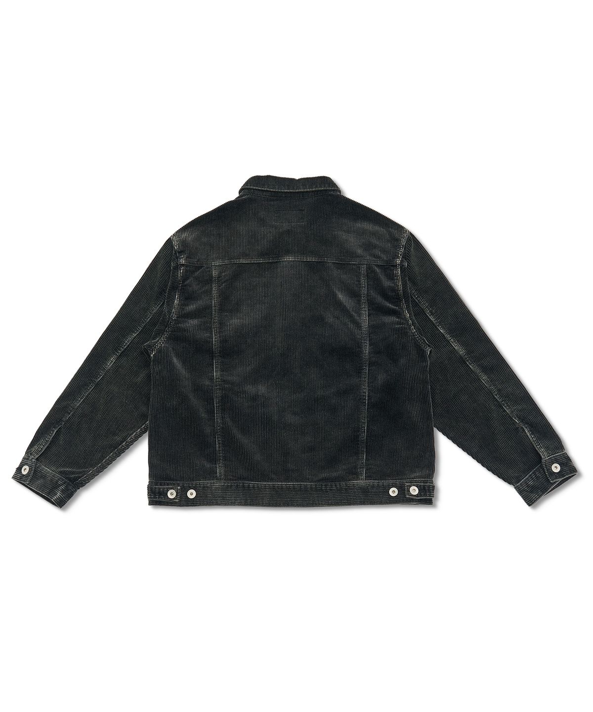예스아이씨(YESEYESEE) Dyed Corduroy Trucker Jacket Black