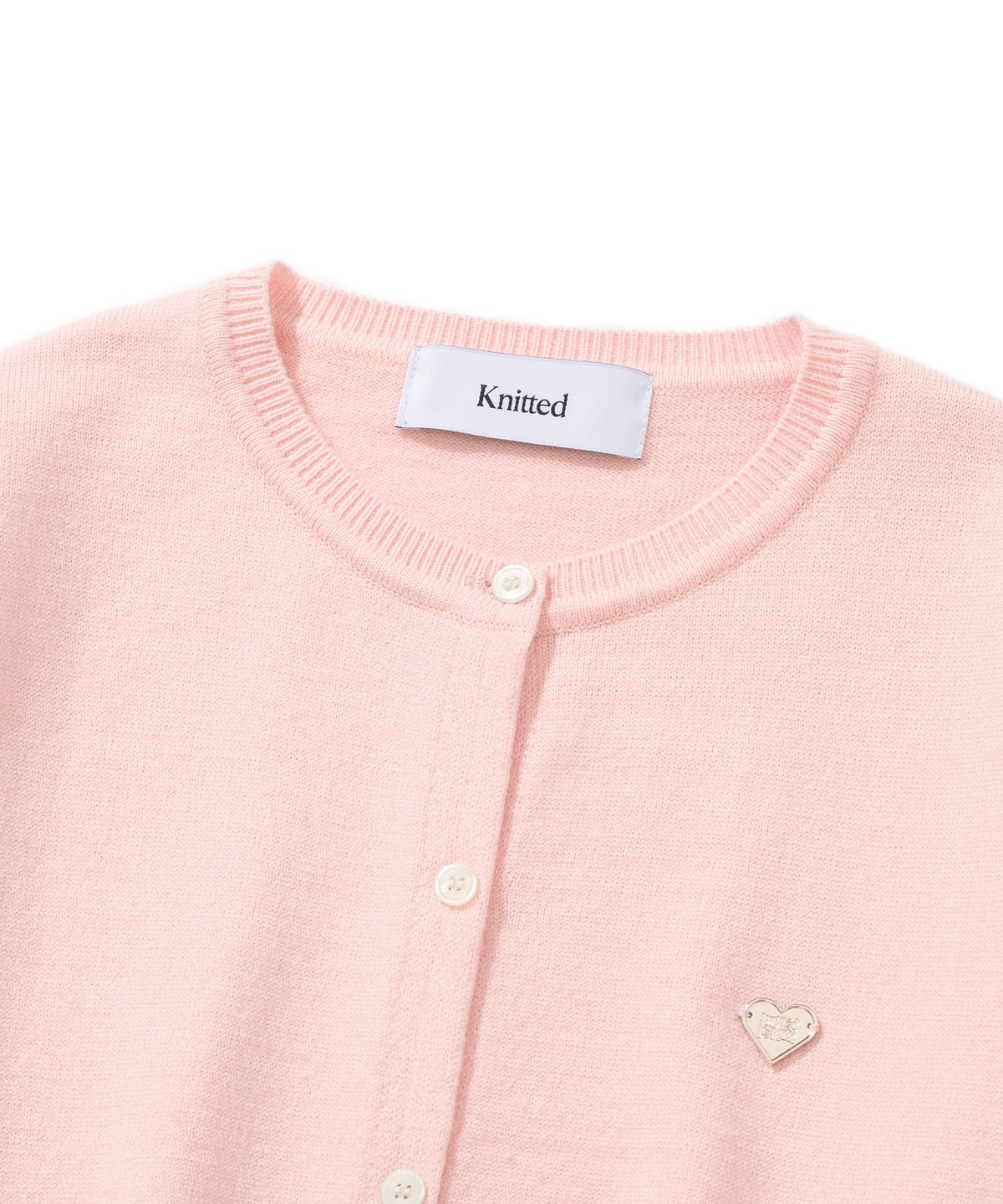 니티드(KNITTED) (W) 베이직 에센셜 워셔블 라운드 가디건 PINK