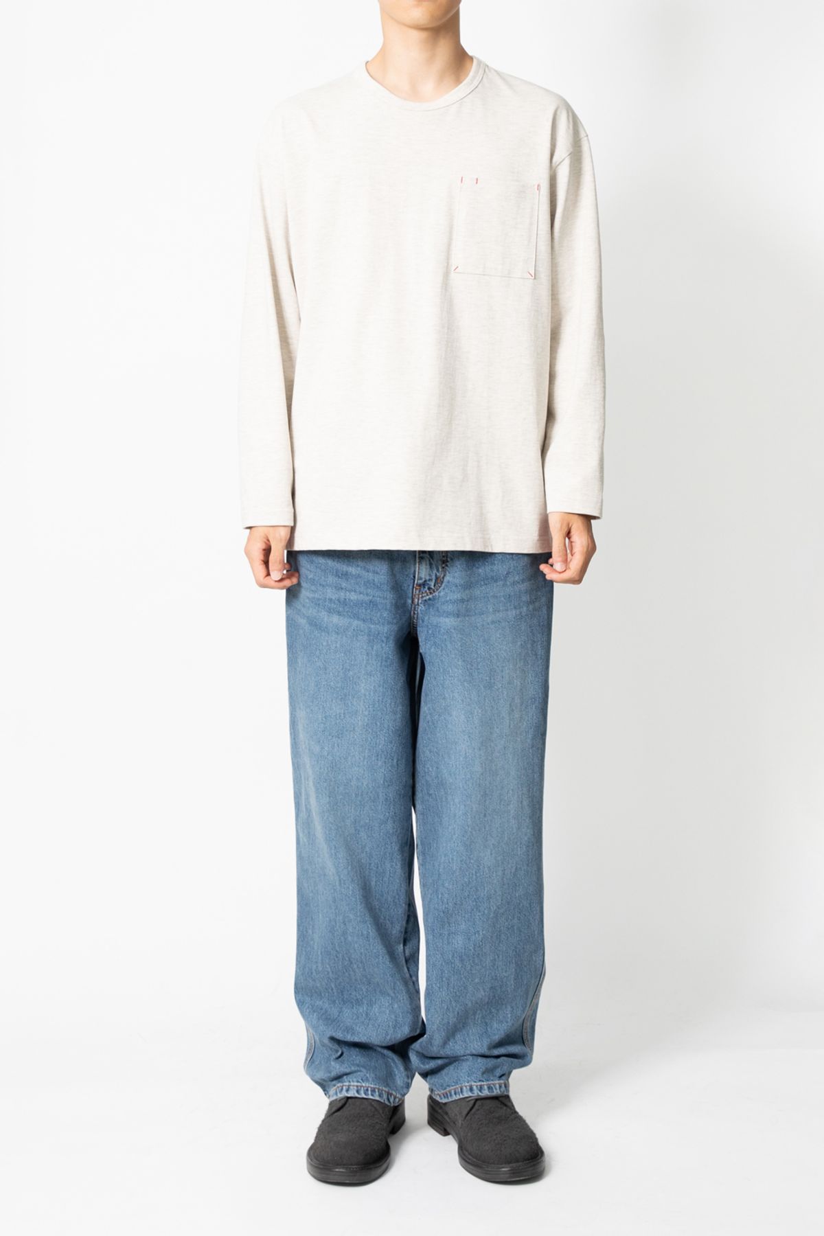 홀리선(HORLISUN) Nasca 5 Pocket Loose Denim Pants Normal Navy
