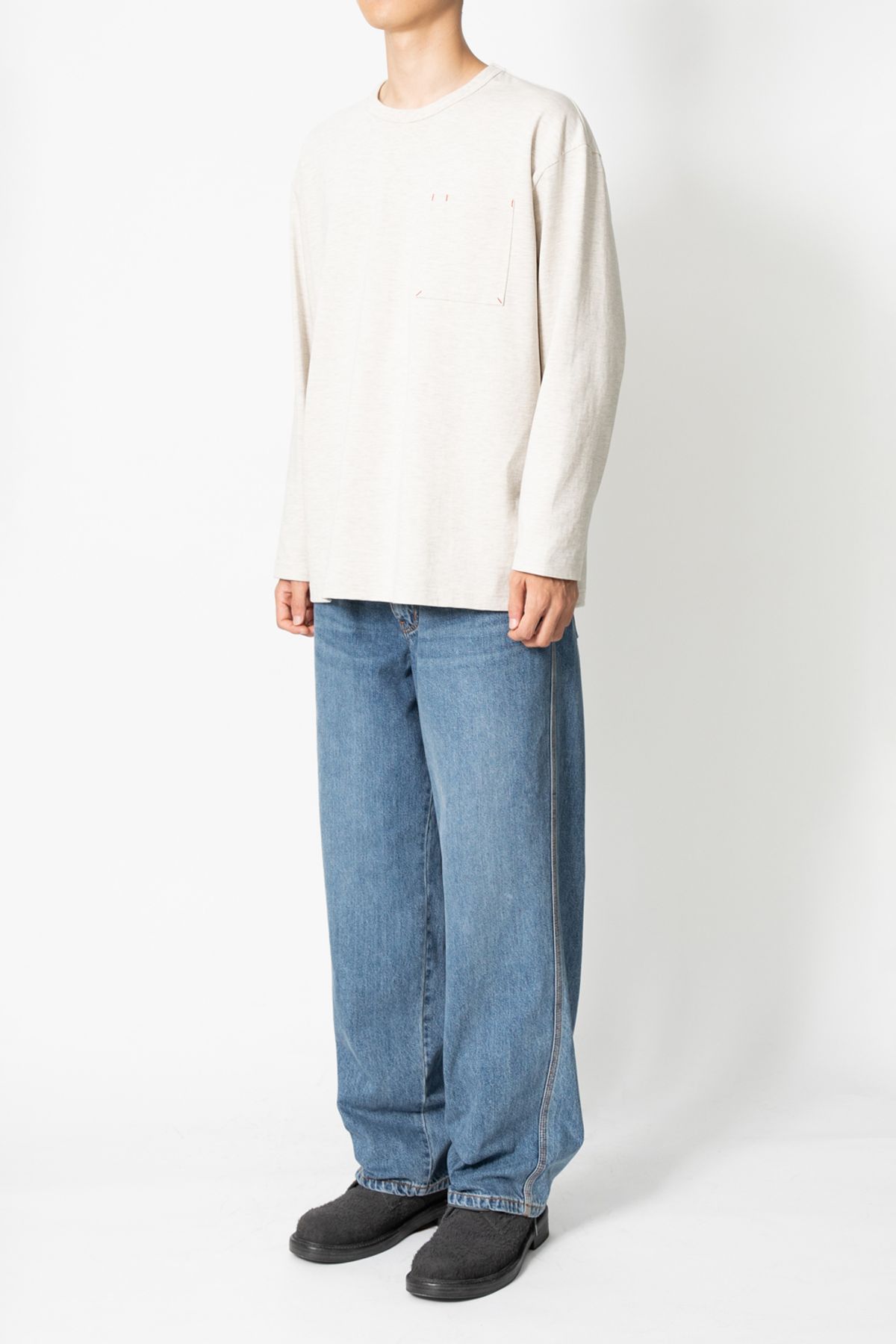 홀리선(HORLISUN) Nasca 5 Pocket Loose Denim Pants Normal Navy