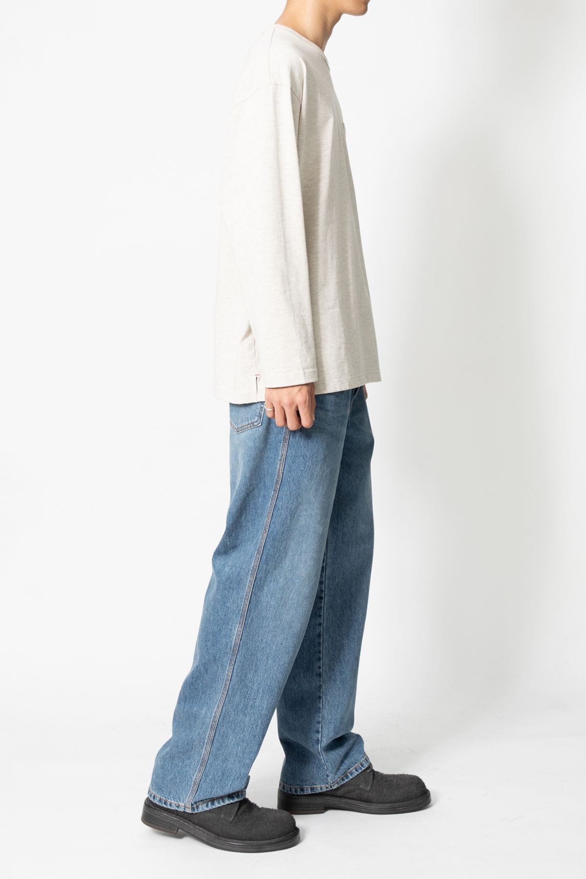 홀리선(HORLISUN) Nasca 5 Pocket Loose Denim Pants Normal Navy