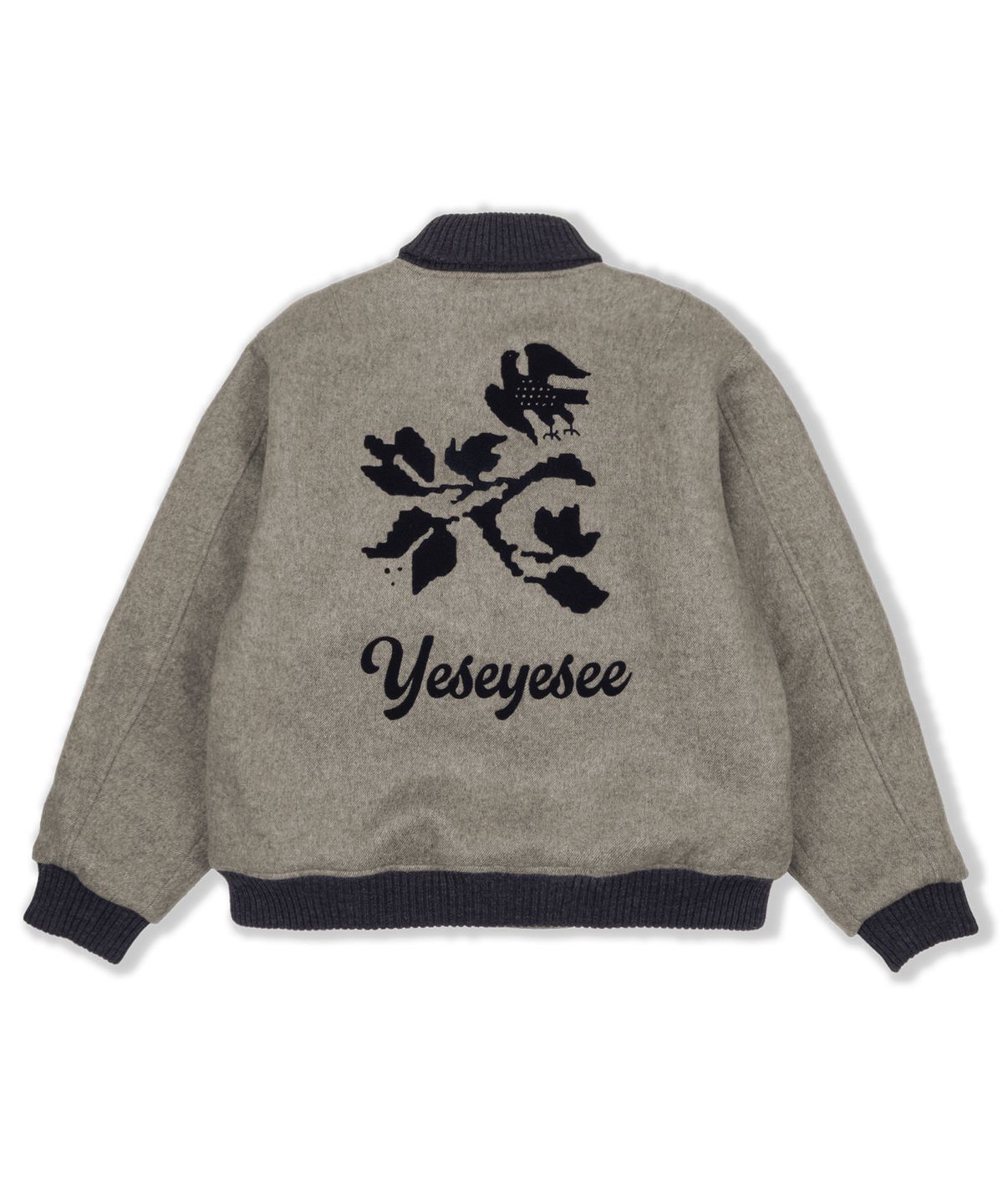 예스아이씨(YESEYESEE) Floral Varsity Jacket Beige