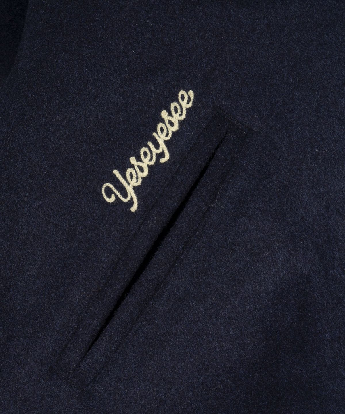 예스아이씨(YESEYESEE) Floral Varsity Jacket Navy