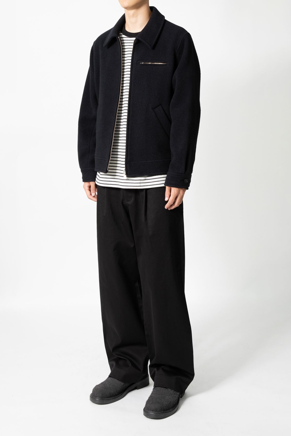 홀리선(HORLISUN) Maple Wool Boucle Detroit Jacket Navy