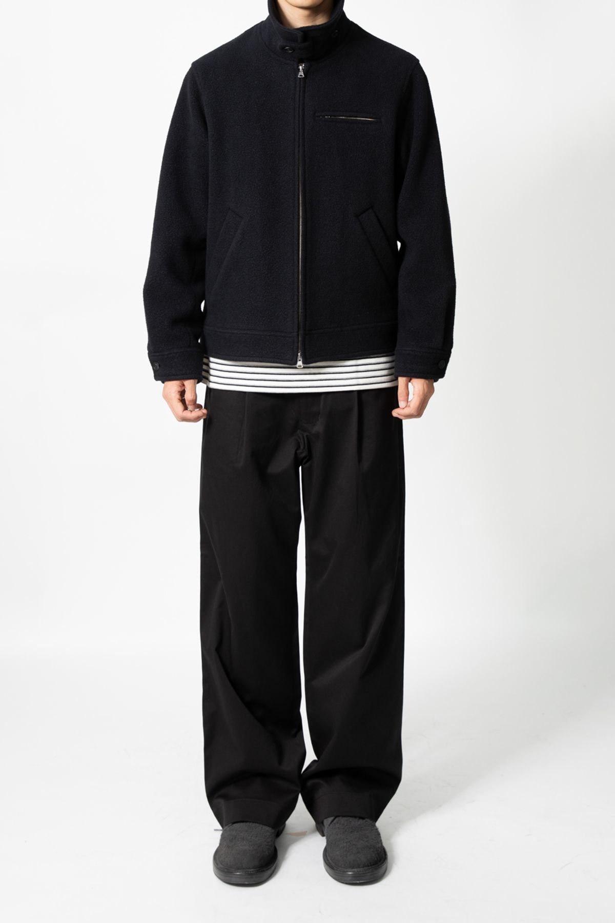 홀리선(HORLISUN) Maple Wool Boucle Detroit Jacket Navy