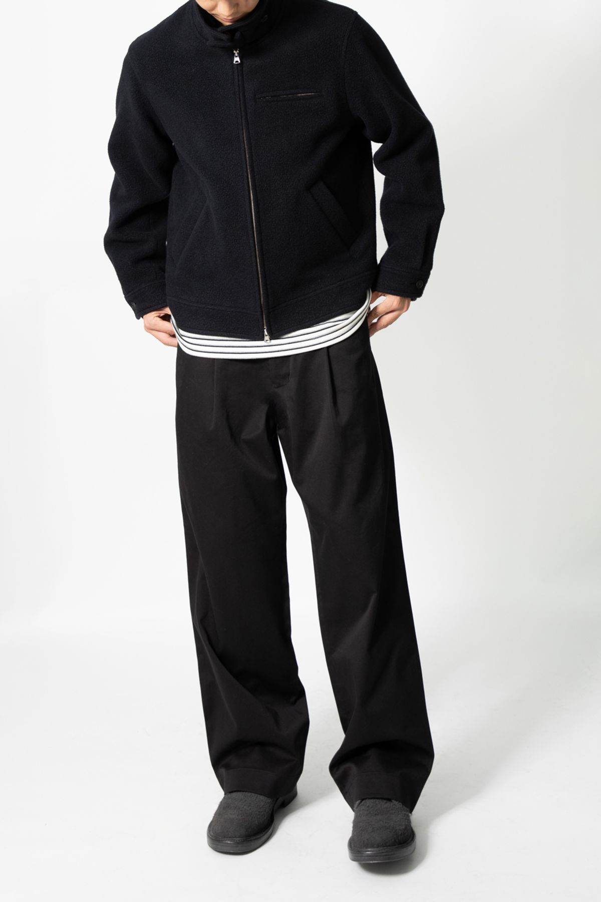 홀리선(HORLISUN) Maple Wool Boucle Detroit Jacket Navy