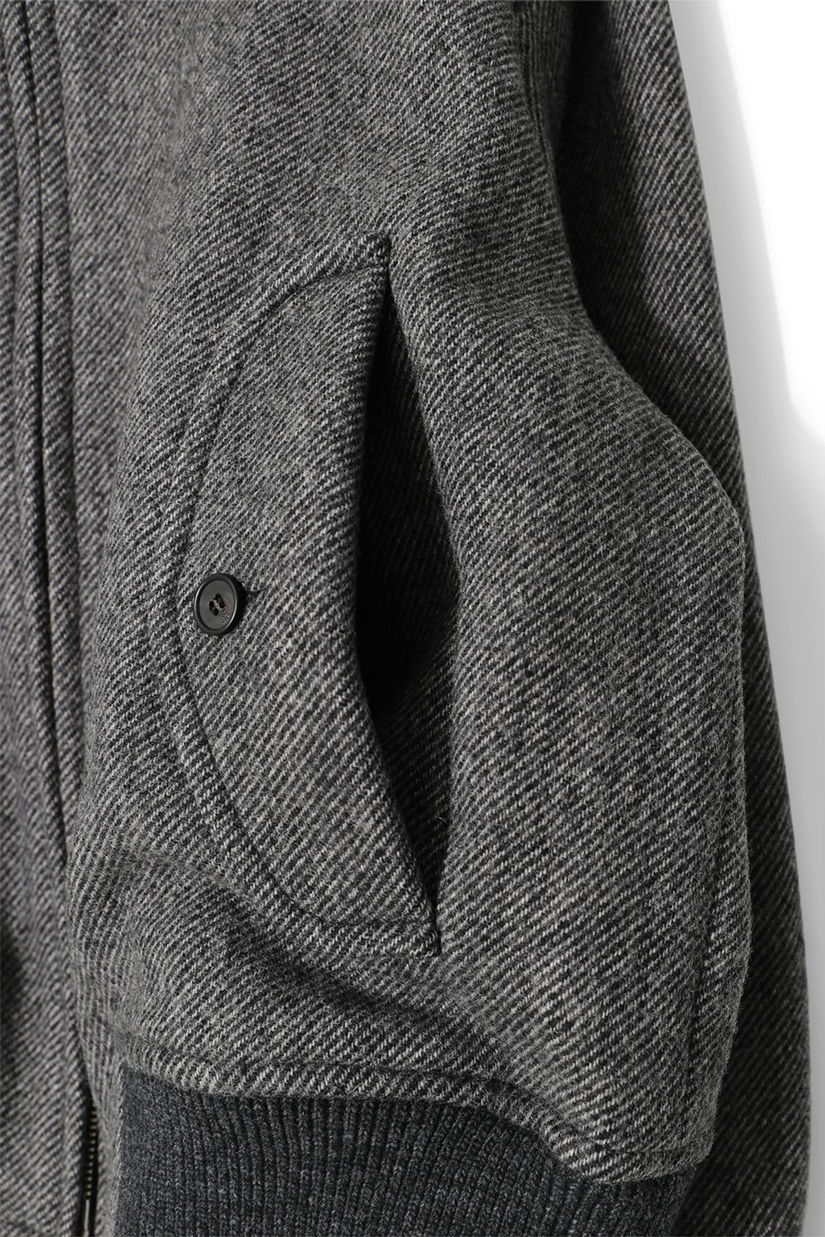 홀리선(HORLISUN) Visitor Wool Twill Harrington Jacket Melange Charcoal