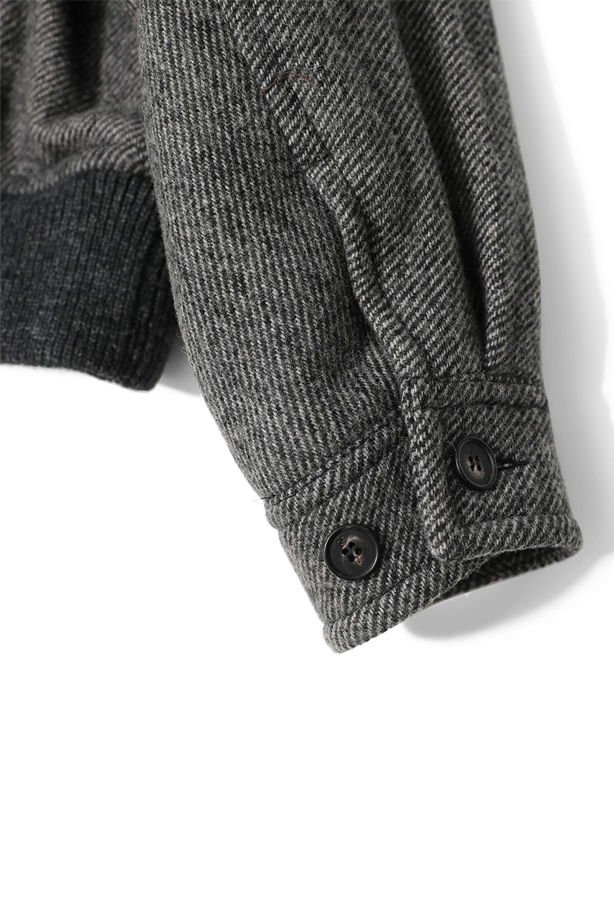 홀리선(HORLISUN) Visitor Wool Twill Harrington Jacket Melange Charcoal