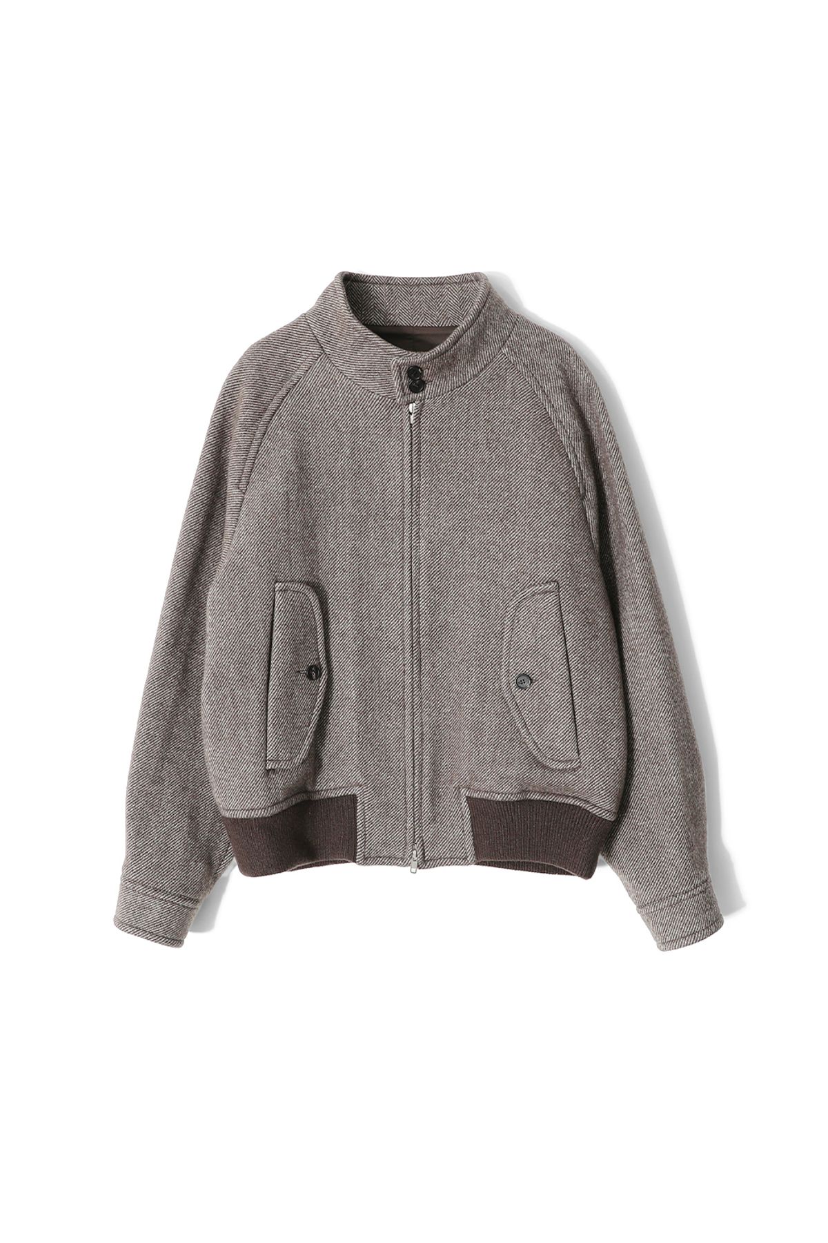 홀리선(HORLISUN) Visitor Wool Twill Harrington Jacket Melange Brown