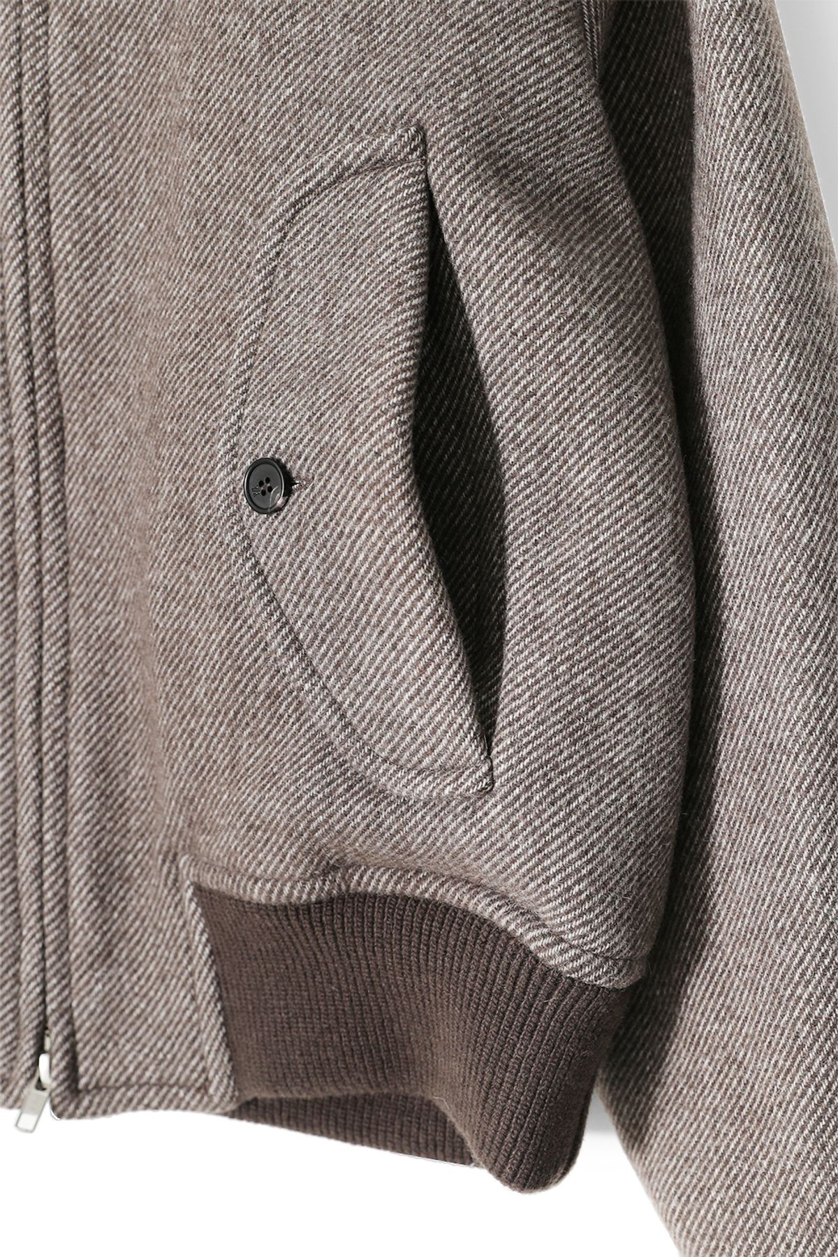 홀리선(HORLISUN) Visitor Wool Twill Harrington Jacket Melange Brown