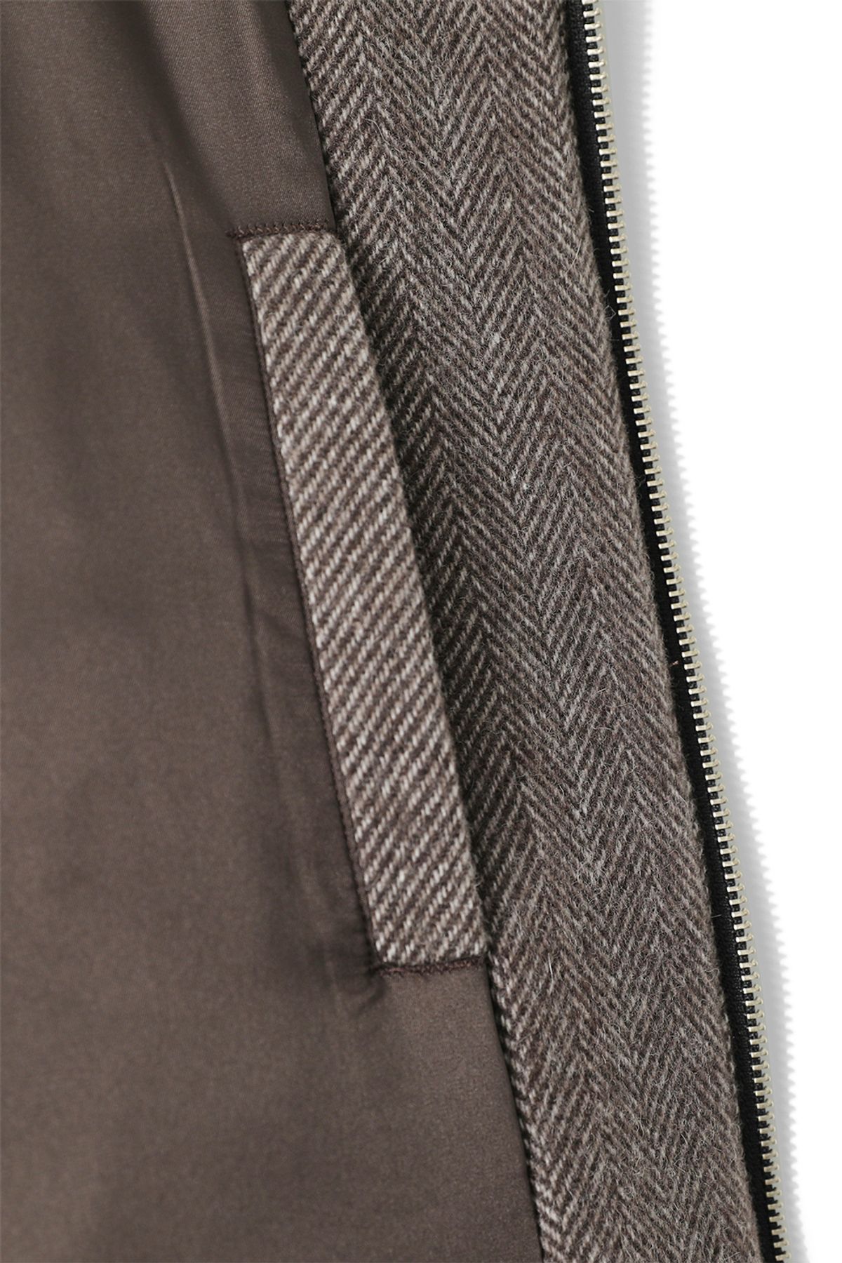 홀리선(HORLISUN) Visitor Wool Twill Harrington Jacket Melange Brown
