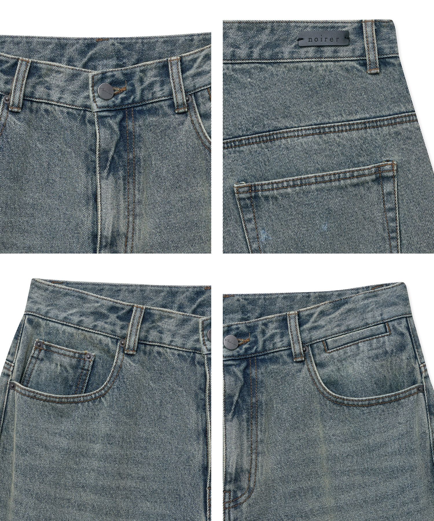 MUSINSA | NOIRER Classic Wide Denim Pants (Light Blue)