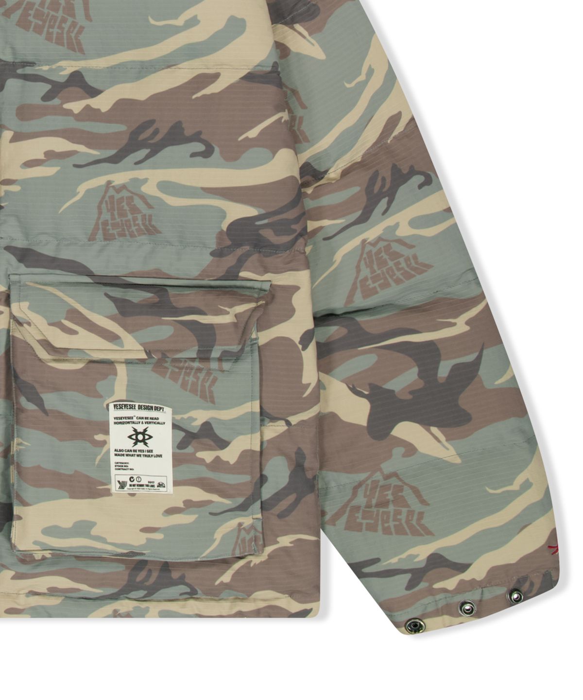 예스아이씨(YESEYESEE) Rib Down Jacket Camo
