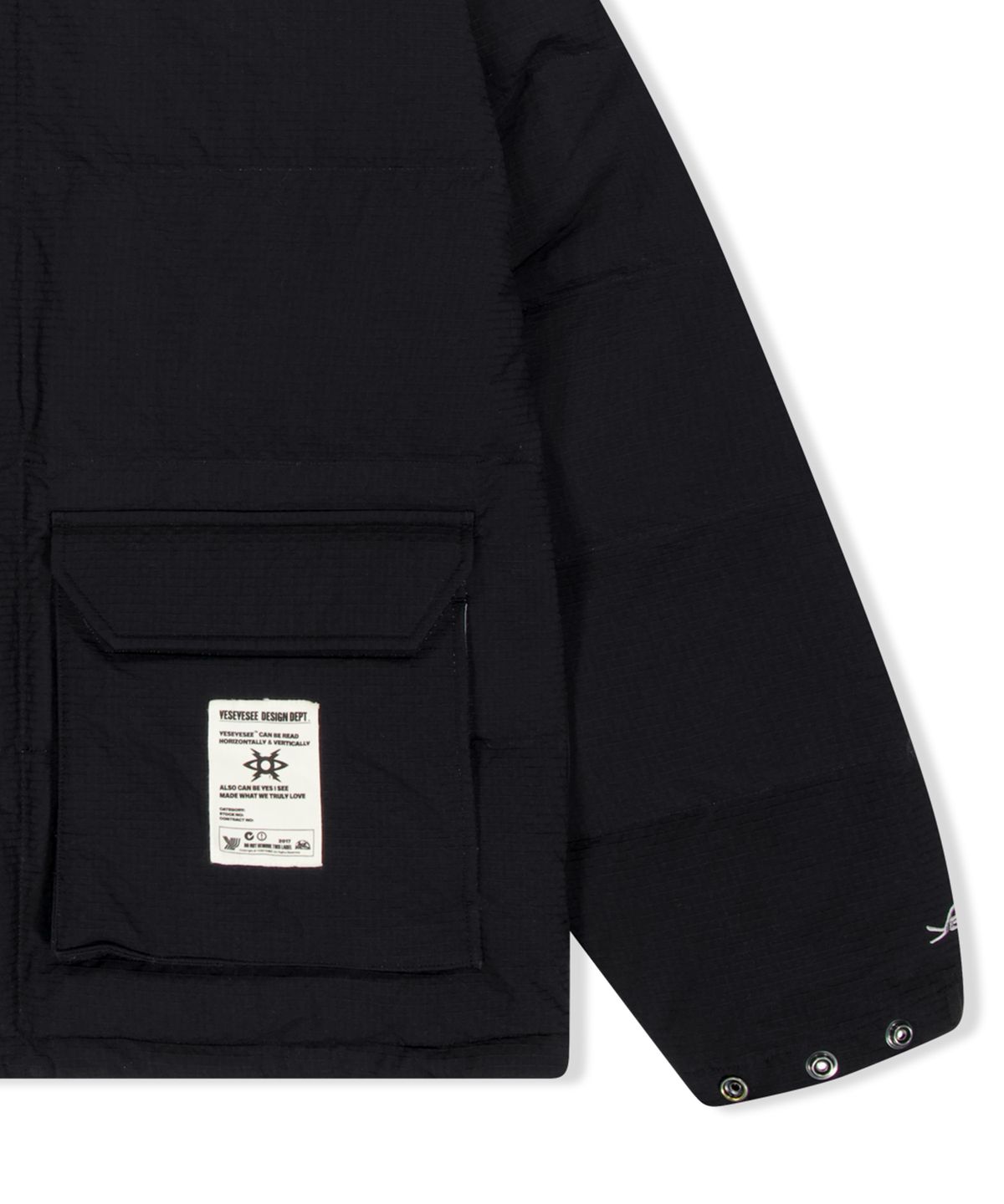 예스아이씨(YESEYESEE) Rib Down Jacket Black