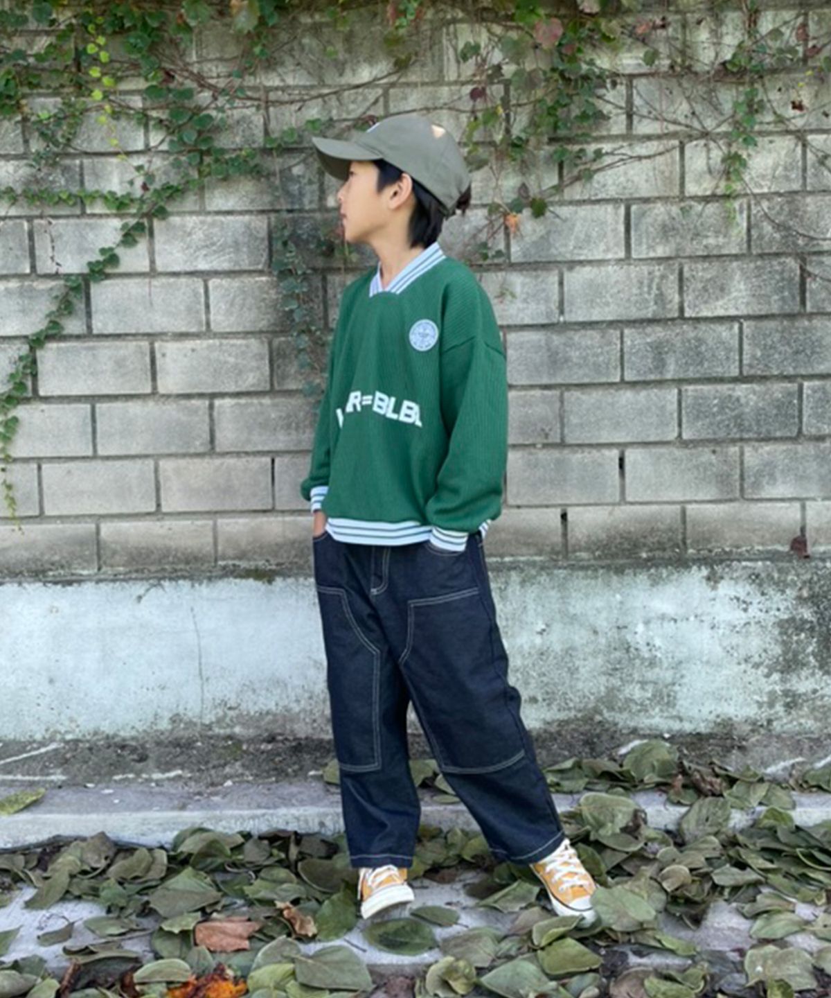 쿠르나르(KRNR) BLBL 브이넥 풋볼 맨투맨 그린