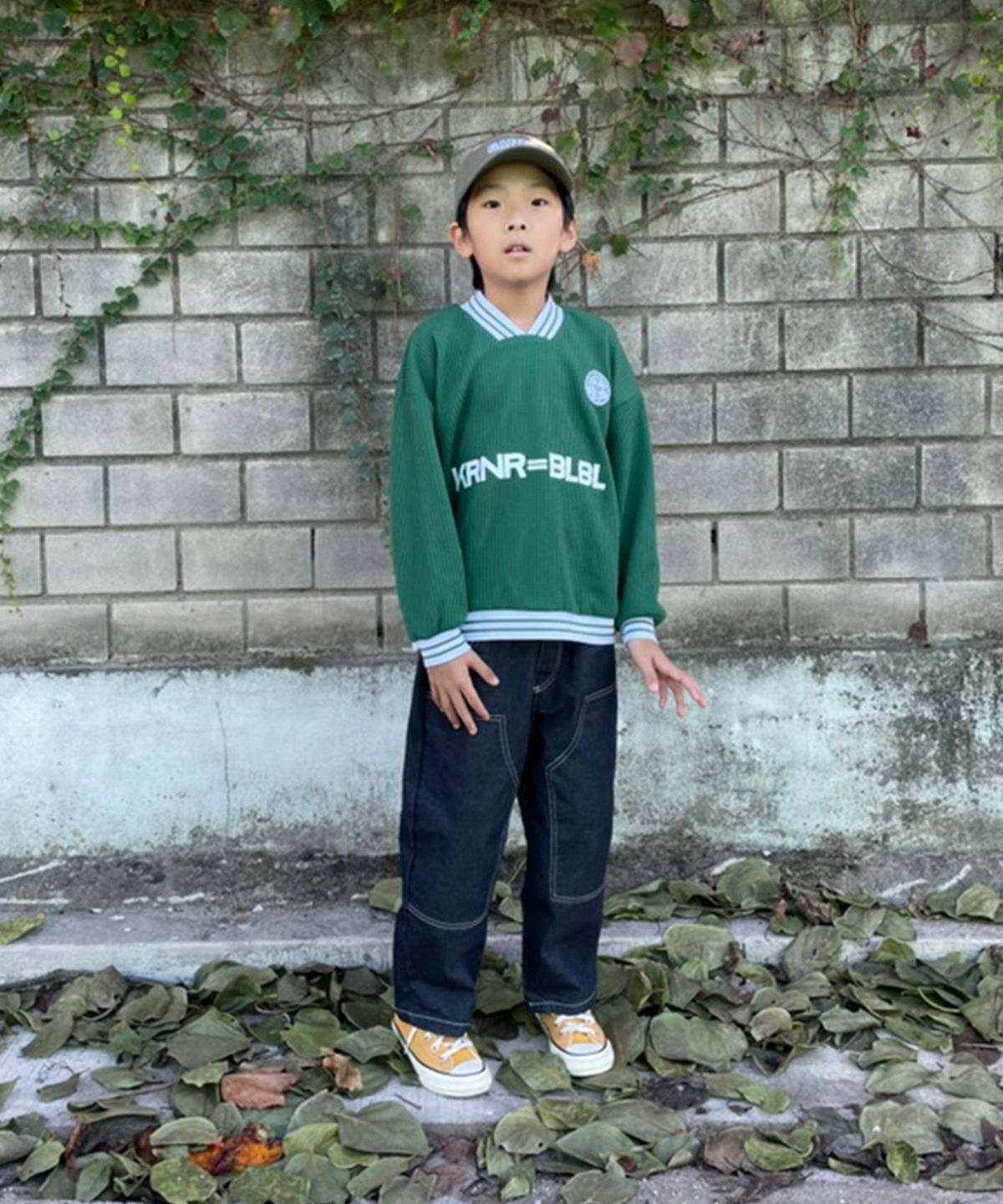 쿠르나르(KRNR) BLBL 브이넥 풋볼 맨투맨 그린