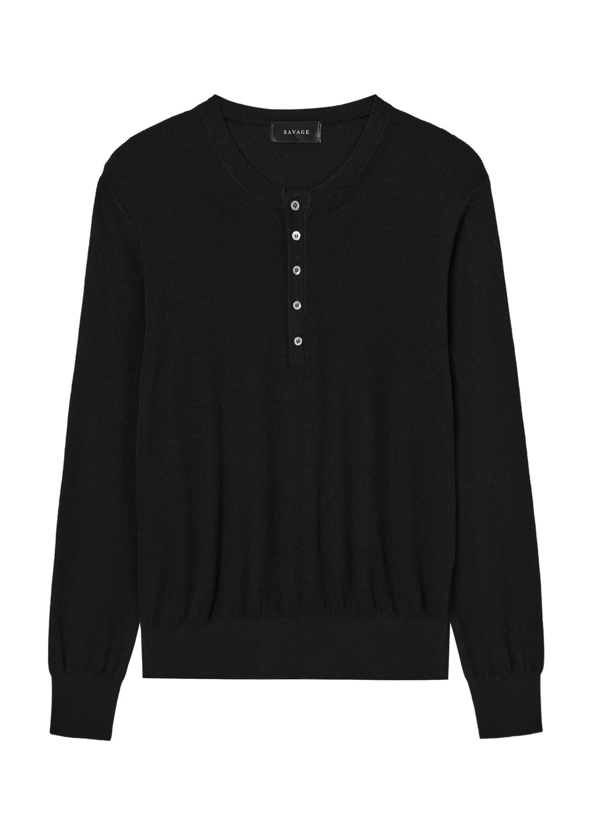 세비지(SAVAGE) Henley Neck Kint - Black
