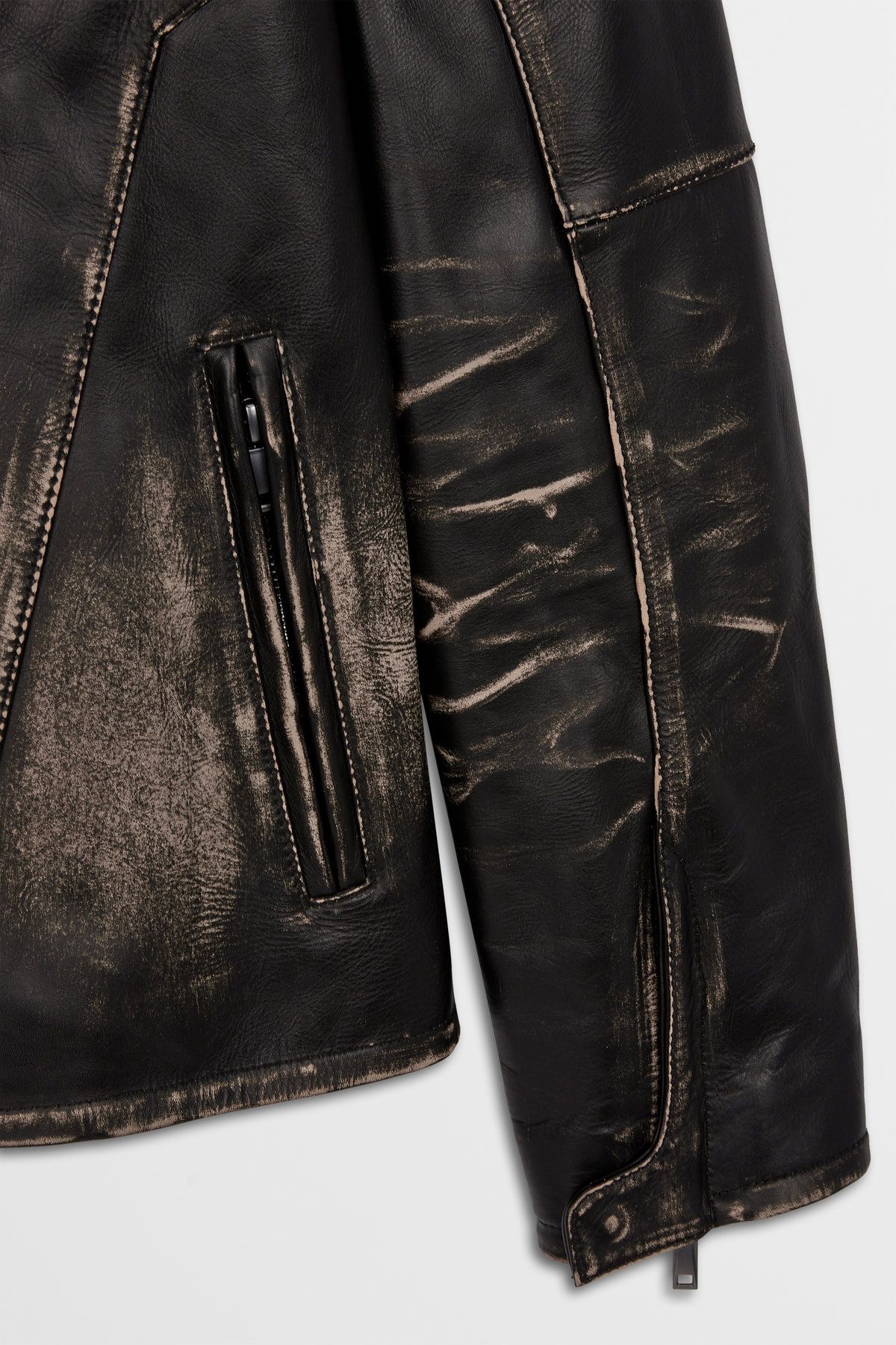 할리데이비슨 컬렉션스®(HARLEY-DAVIDSON COLLECTIONS®) [CORE] 데미지 레더 자켓_블랙 HH14301102