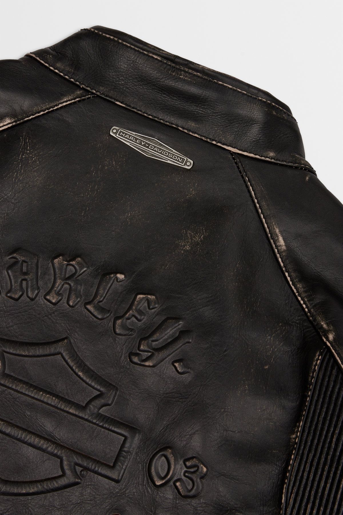 할리데이비슨 컬렉션스®(HARLEY-DAVIDSON COLLECTIONS®) [CORE] 데미지 레더 자켓_블랙 HH14301102