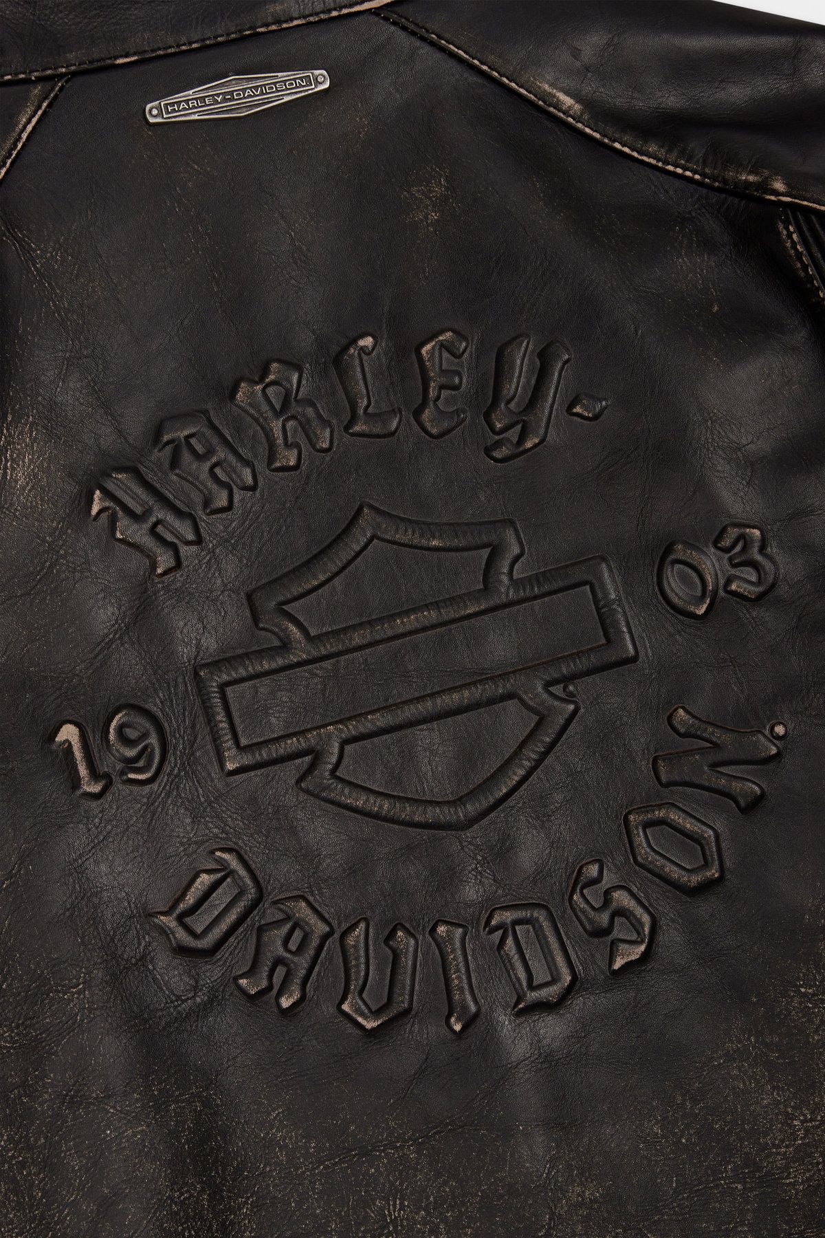 할리데이비슨 컬렉션스®(HARLEY-DAVIDSON COLLECTIONS®) [CORE] 데미지 레더 자켓_블랙 HH14301102