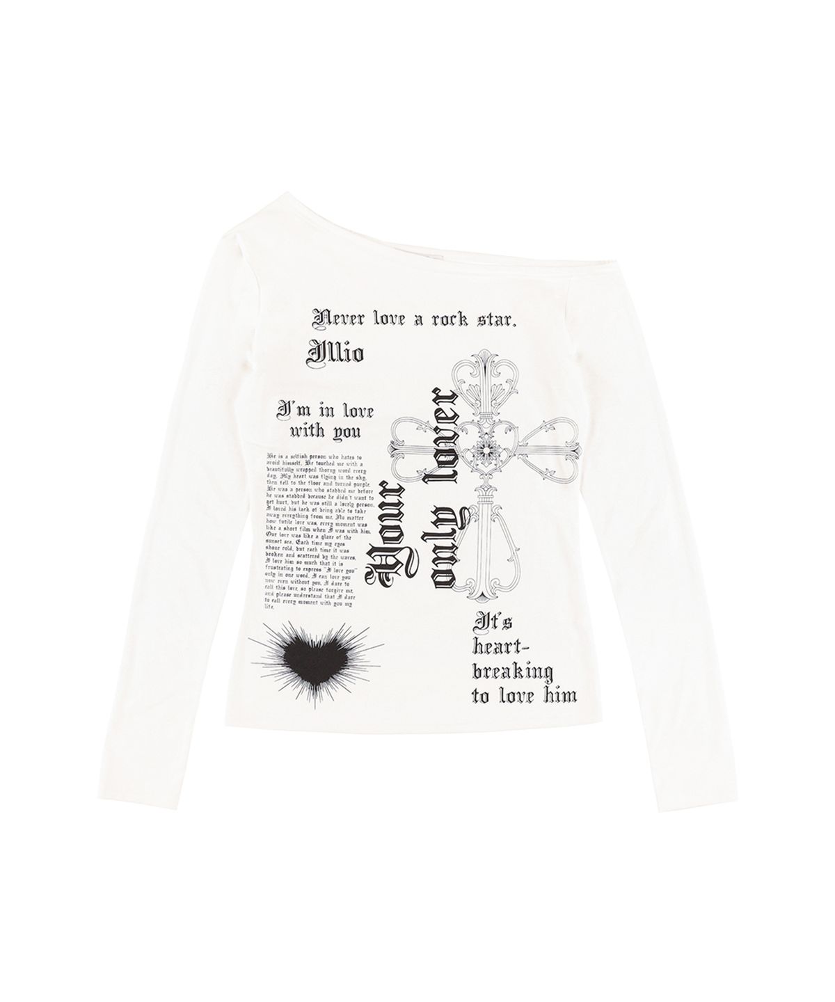 일리오(ILLIO) White lover one shoulder long sleeve