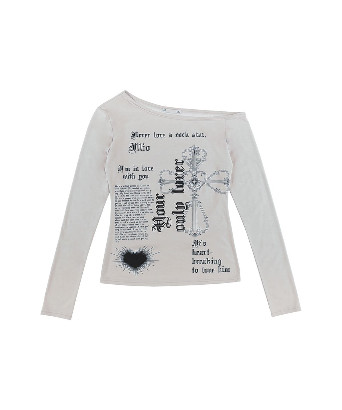 일리오(ILLIO) Light gray lover one shoulder long sleeve