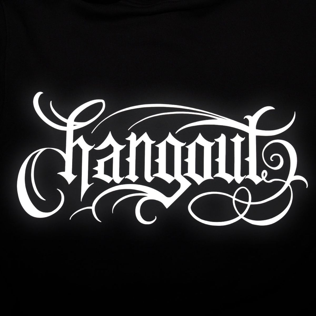 행아웃(HANGOUT) X 에이맨 치카노 리플렉티브 레터링 후디 (블랙)