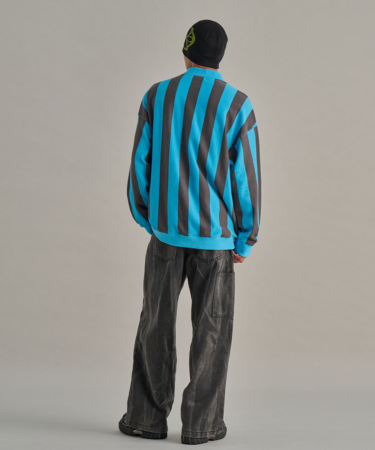 논타입(NONTYPE) TWOTONE CARPENTER DENIM PANTS (BLACK)