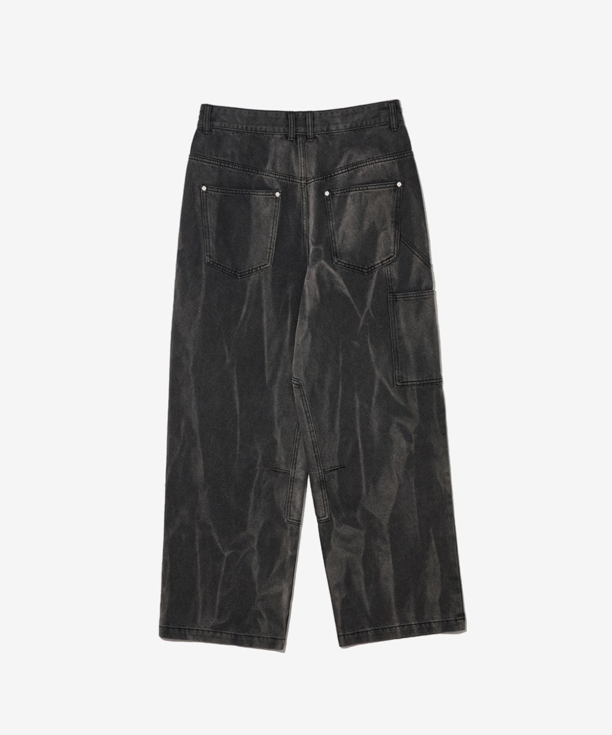 논타입(NONTYPE) TWOTONE CARPENTER DENIM PANTS (BLACK)