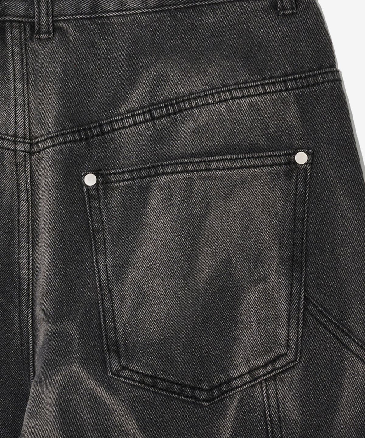 논타입(NONTYPE) TWOTONE CARPENTER DENIM PANTS (BLACK)