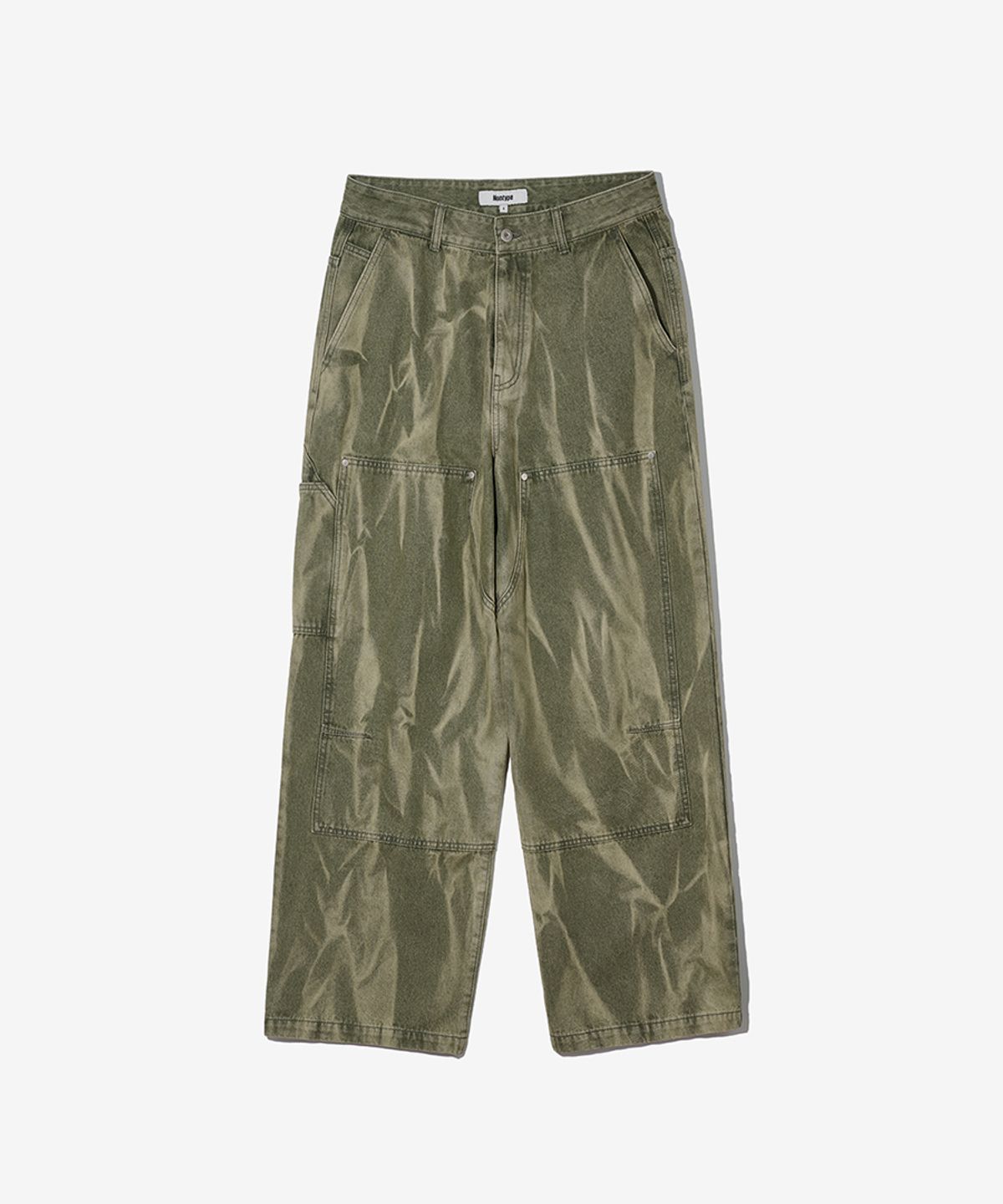 논타입(NONTYPE) TWOTONE CARPENTER DENIM PANTS (KHAKI)
