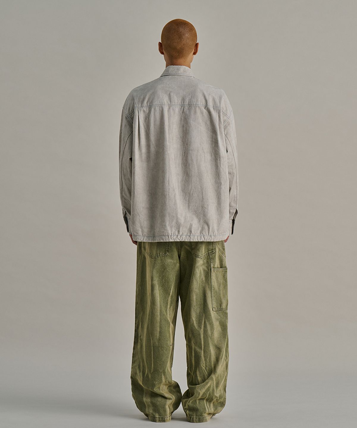 논타입(NONTYPE) TWOTONE CARPENTER DENIM PANTS (KHAKI)