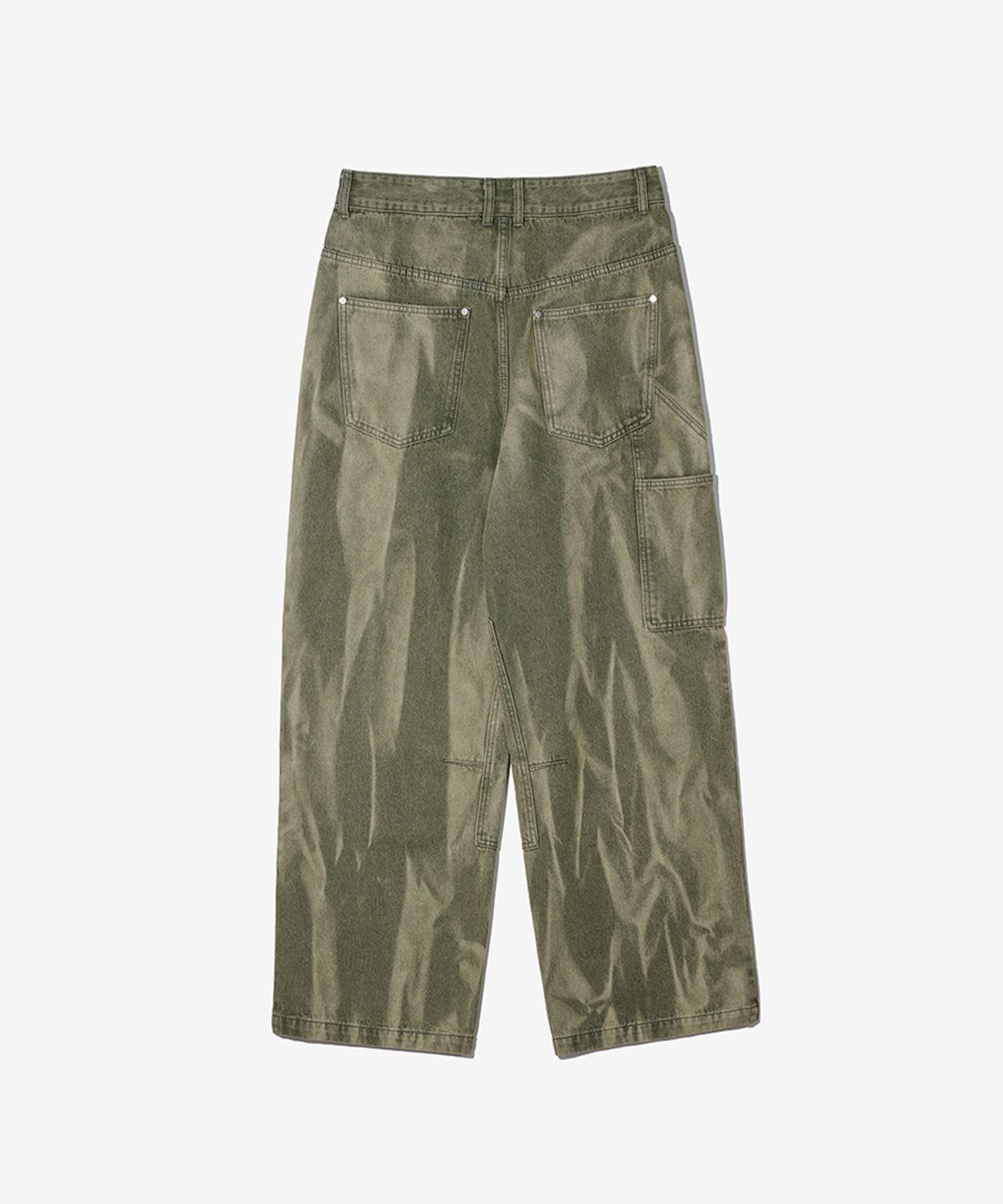 논타입(NONTYPE) TWOTONE CARPENTER DENIM PANTS (KHAKI)